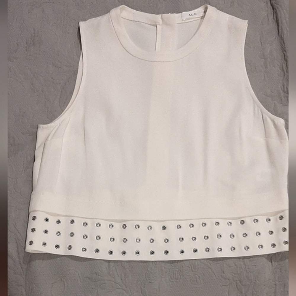 A.L.C. | White Crop Blouse
